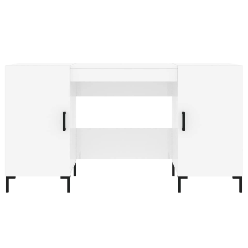 vidaXL rakstāmgalds, spīdīgi balts, 140x50x75 cm, inženierijas koks