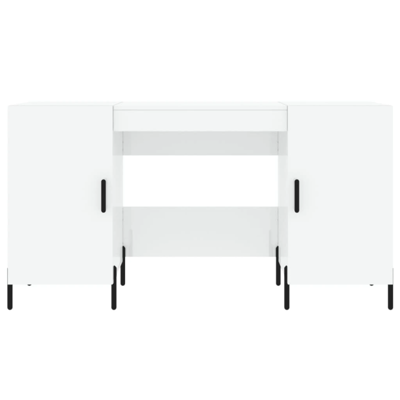 vidaXL rakstāmgalds, spīdīgi balts, 140x50x75 cm, inženierijas koks