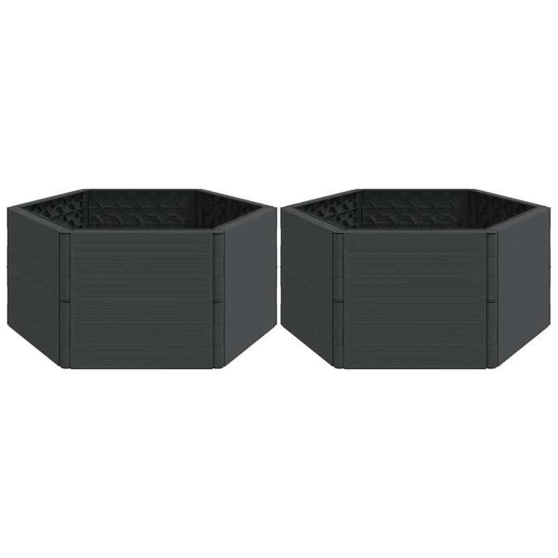 vidaXL dārza puķu kastes, 2 gab., pelēkas, PP