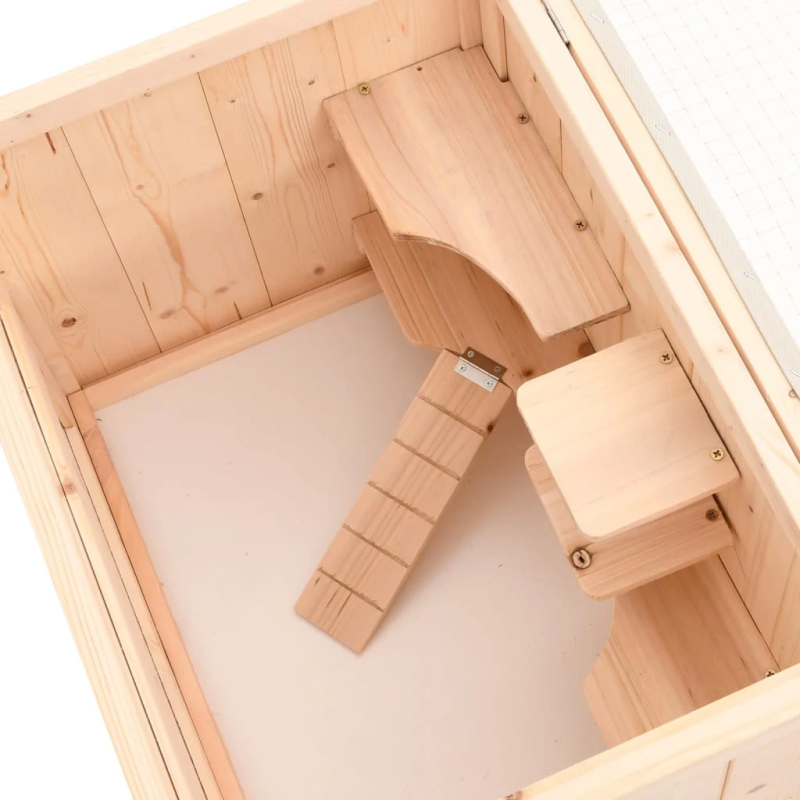 vidaXL kāmju būris, 55x40x80 cm, masīvkoks, egle