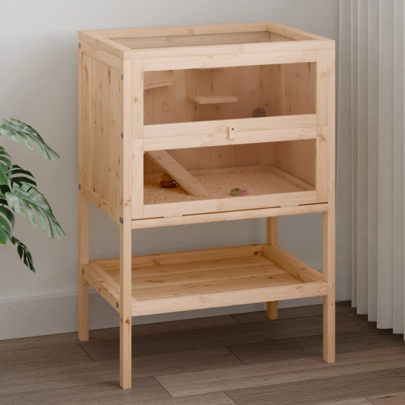 vidaXL kāmju būris, 55x40x80 cm, masīvkoks, egle