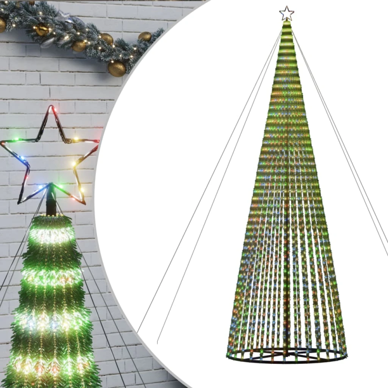 vidaXL LED Ziemassvētku eglīte 1544 LED Krāsains 500 cm