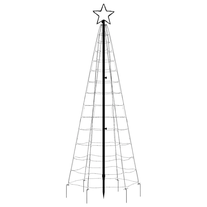 vidaXL LED Ziemassvētku eglīte ar tapas 220 LED Silti Balta 180 cm