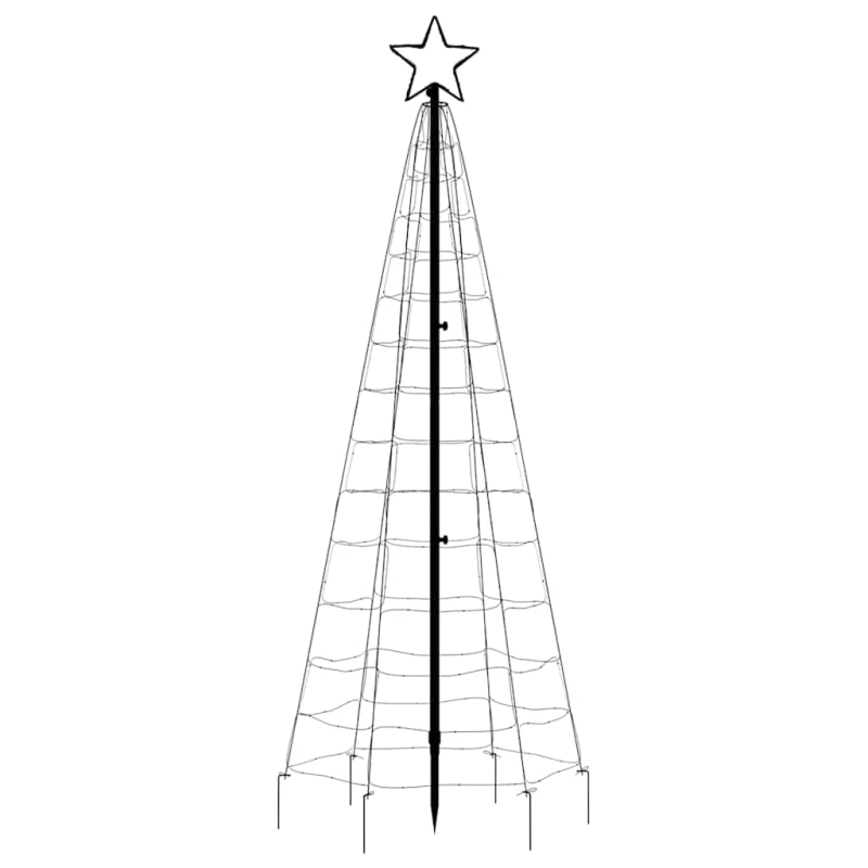 vidaXL LED Ziemassvētku eglīte ar tapas 220 LED Krāsaina 180 cm