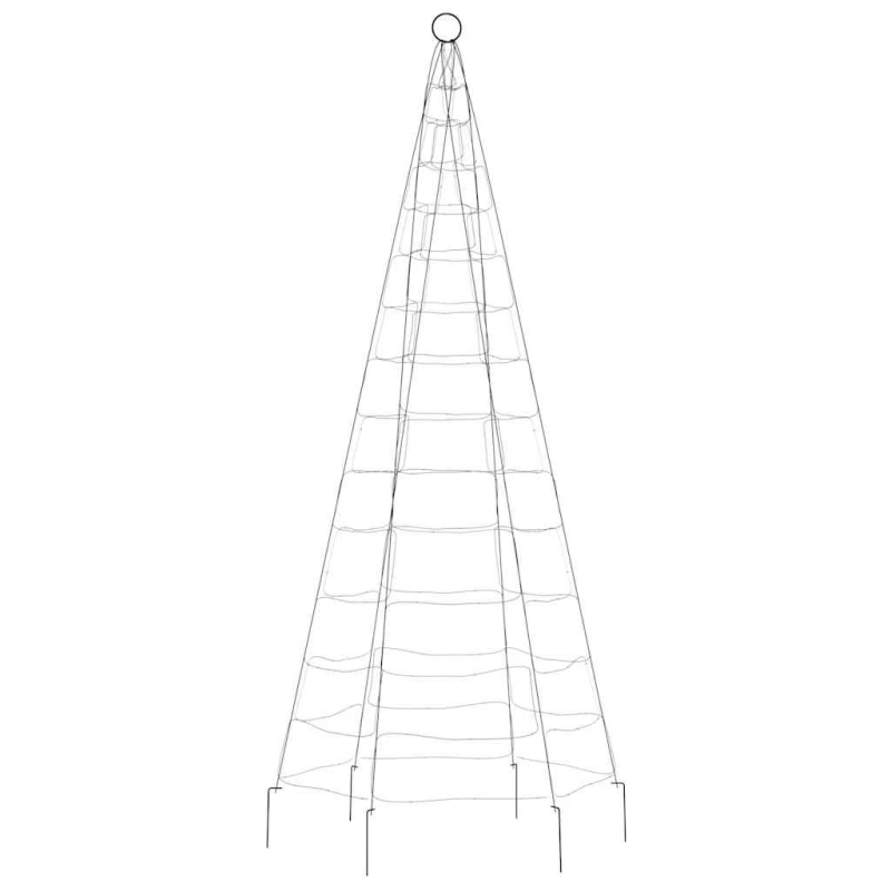 vidaXL LED Ziemassvētku eglīte uz karoga masta 200 LED Krāsains 180 cm