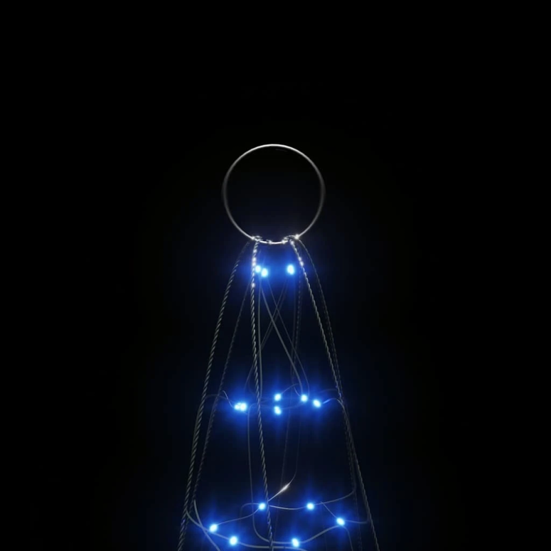 vidaXL LED Ziemassvētku eglīte uz karoga masta 200 LED Zila 180 cm