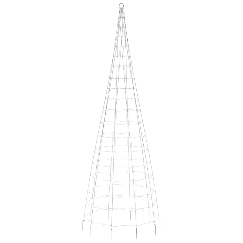 vidaXL LED Ziemassvētku eglīte uz karoga masta 550 LED Silti Balta