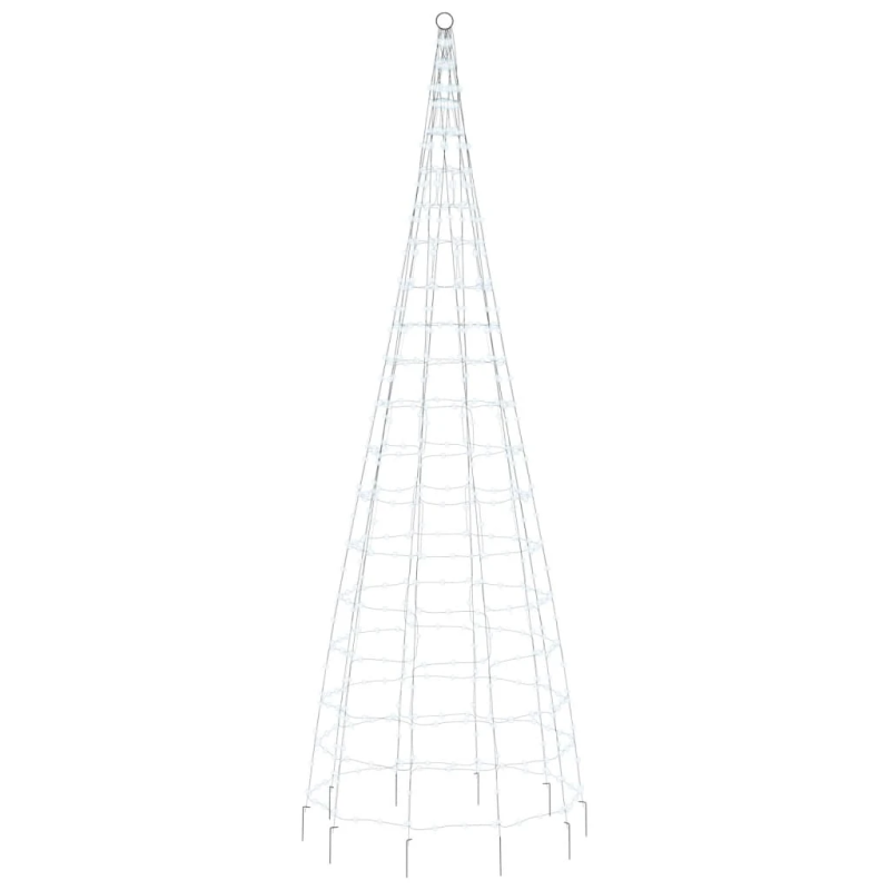 vidaXL LED Ziemassvētku eglīte uz karoga masta 550 LED Auksti Balta