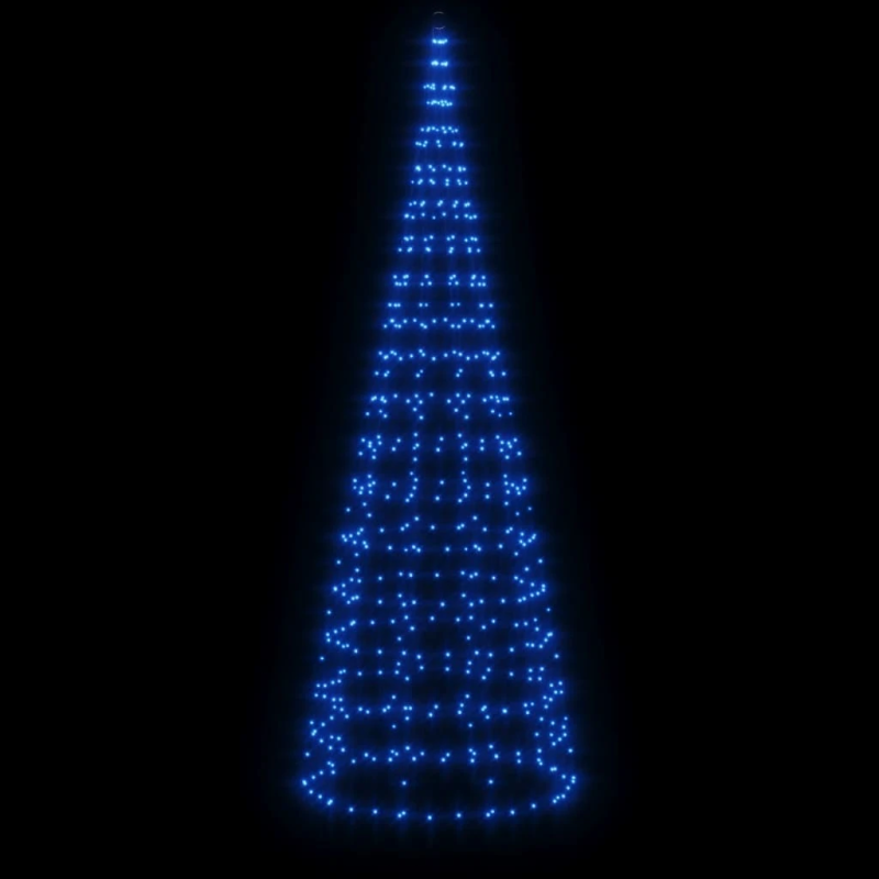 vidaXL LED Ziemassvētku eglīte uz karoga masta 550 LED Zila 300 cm