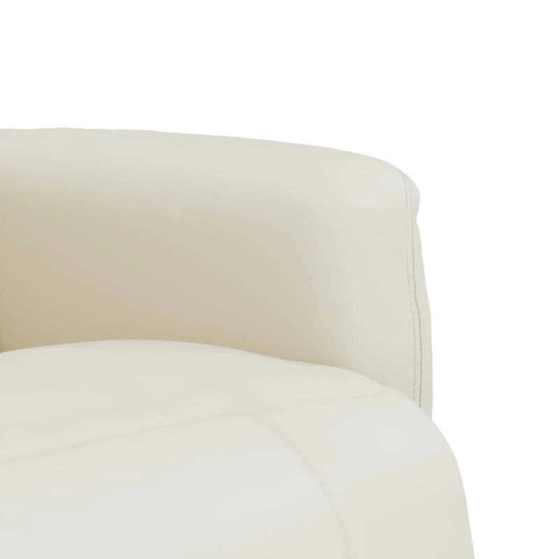 vidaXL atpūtas krēsls ar kāju balstu, atgāžams, bēša mākslīgā āda