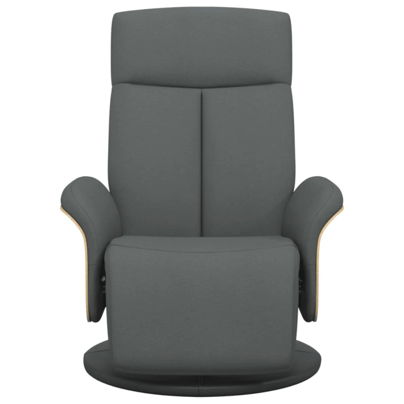 vidaXL atpūtas krēsls ar kāju balstu, tumši pelēks audums