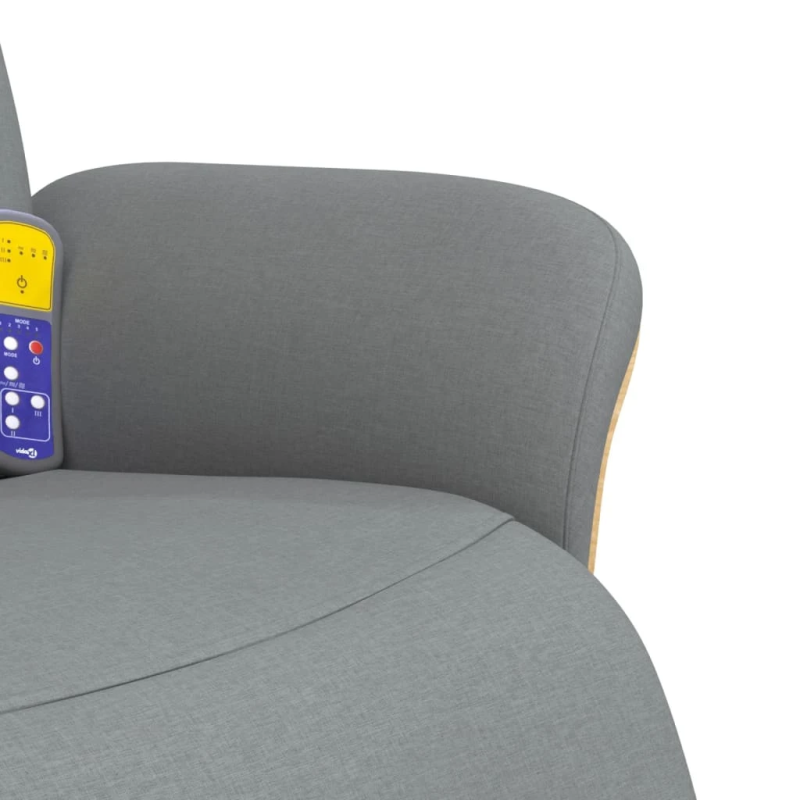 vidaXL masāžas krēsls ar kāju balstu, gaiši pelēks audums