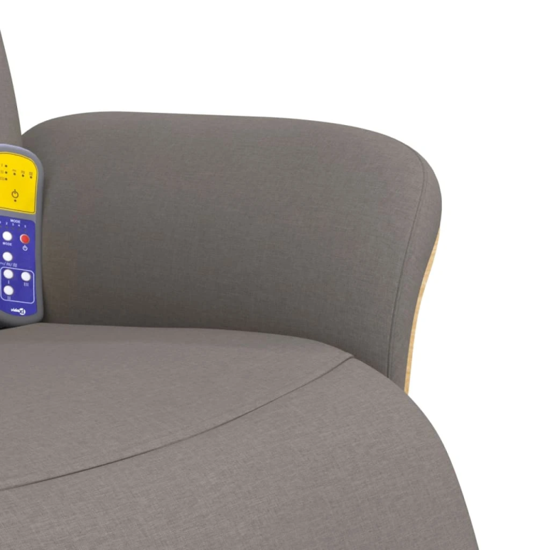 vidaXL masāžas krēsls ar kāju balstu, atgāžams, pelēkbrūns audums