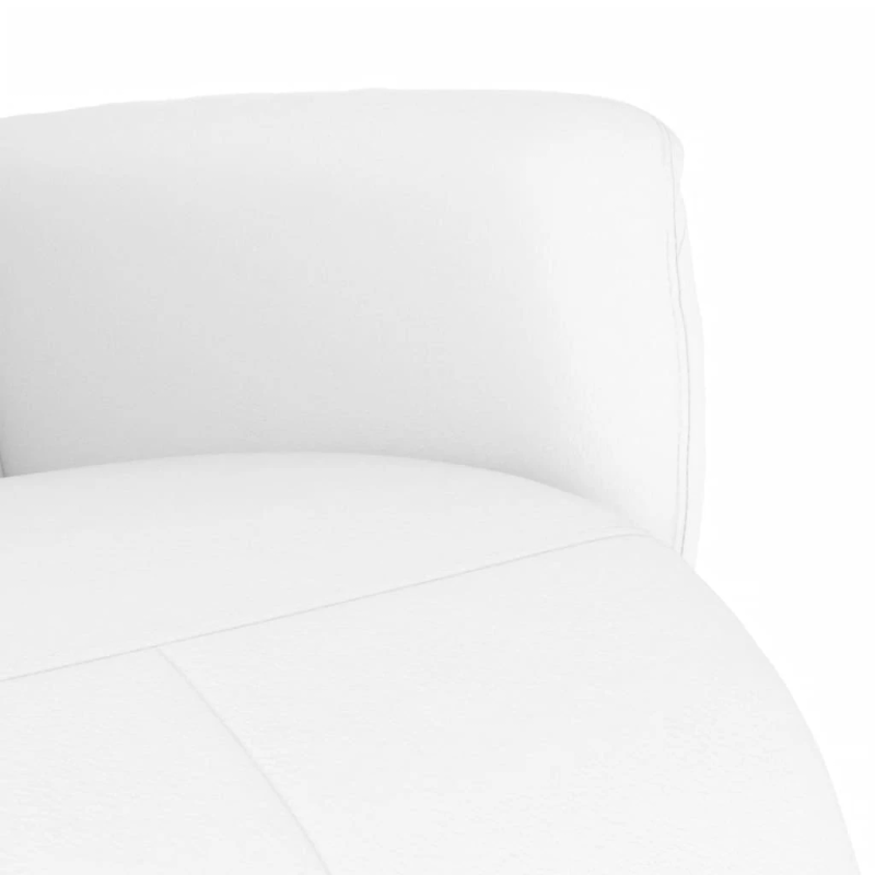 vidaXL atpūtas krēsls ar kāju balstu, atgāžams, balta mākslīgā āda