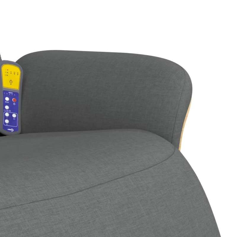 vidaXL masāžas atpūtas krēsls ar kāju balstu, tumši pelēks audums