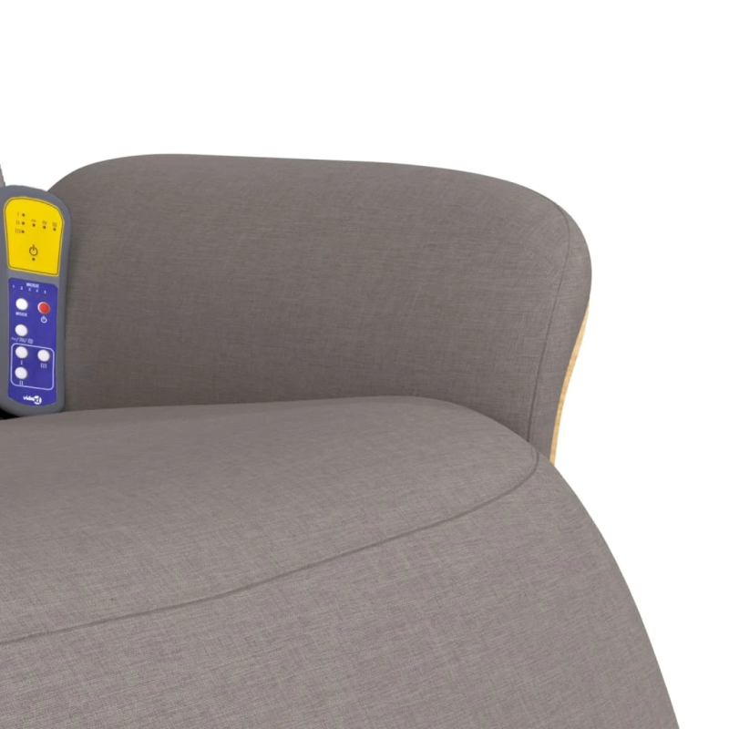 vidaXL masāžas krēsls ar kāju balstu, atgāžams, pelēkbrūns audums