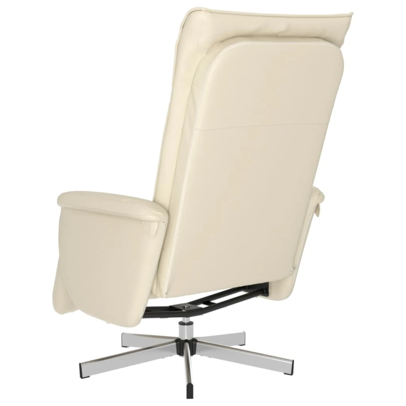 vidaXL atpūtas krēsls ar kāju balstu, atgāžams, bēša mākslīgā āda