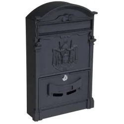 Почтовый ящик PW-550AL, черный цв., 25.6 см x 8.7 см x 41 см