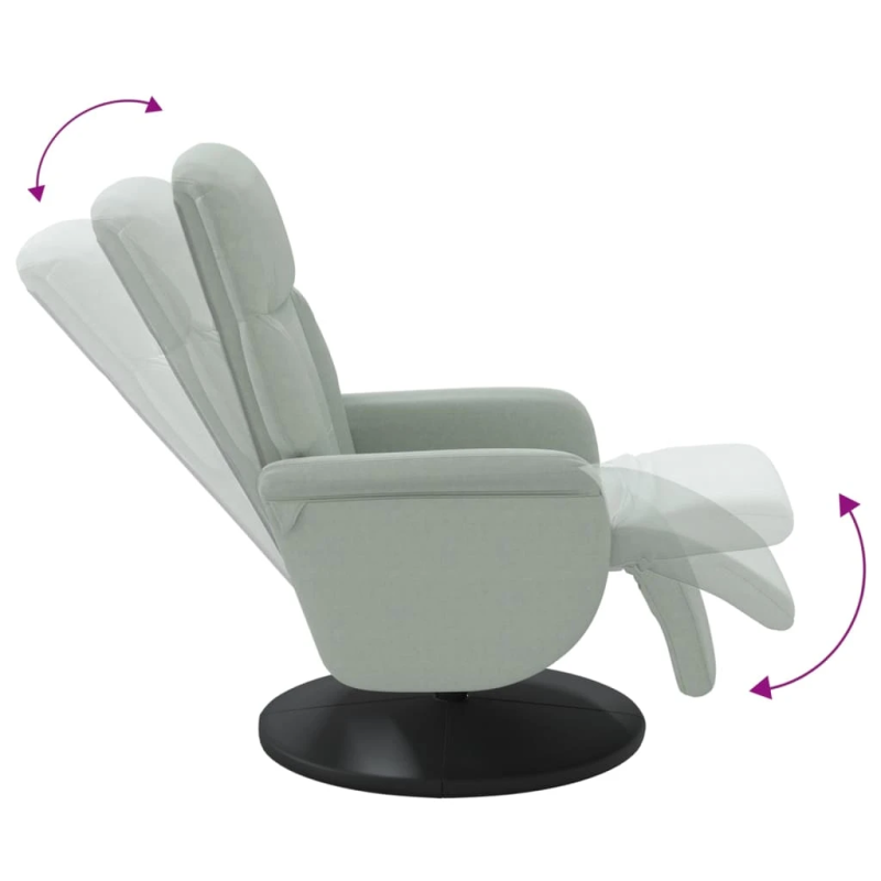 vidaXL atpūtas krēsls ar kāju balstu, gaiši pelēks samts