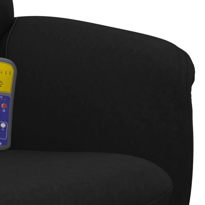 vidaXL masāžas krēsls ar kāju balstu, atgāžams, melns samts