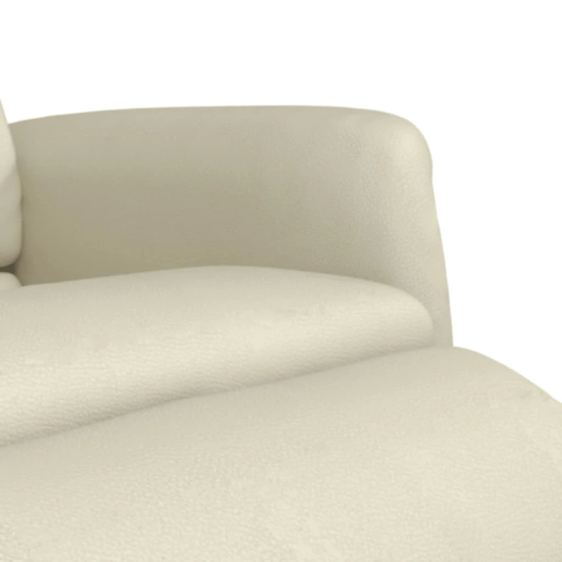 vidaXL atpūtas krēsls ar kāju balstu, atgāžams, bēša mākslīgā āda