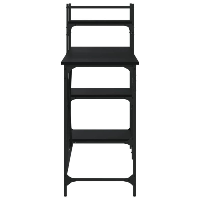 vidaXL datorgalds ar plauktiem, melns, 120x47x109 cm