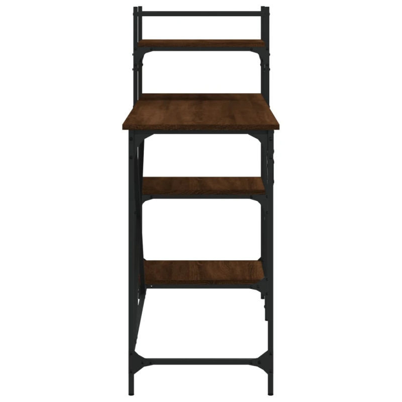 vidaXL datorgalds ar plauktiem, brūns, 120x47x109 cm