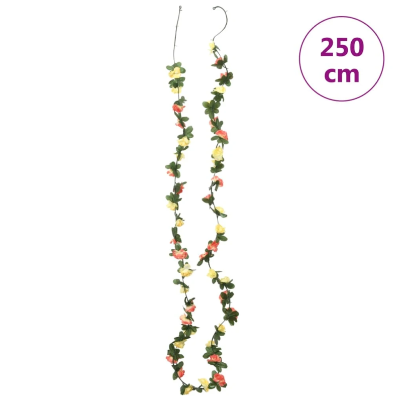 vidaXL Ziemassvētku ziedu vītnes, 6 gab., pavasara saullēkts, 250 cm