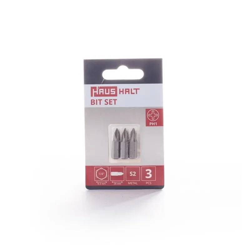 Skrūvgriežu uzgaļu komplekts Haushalt PH1, PH1, 25 mm