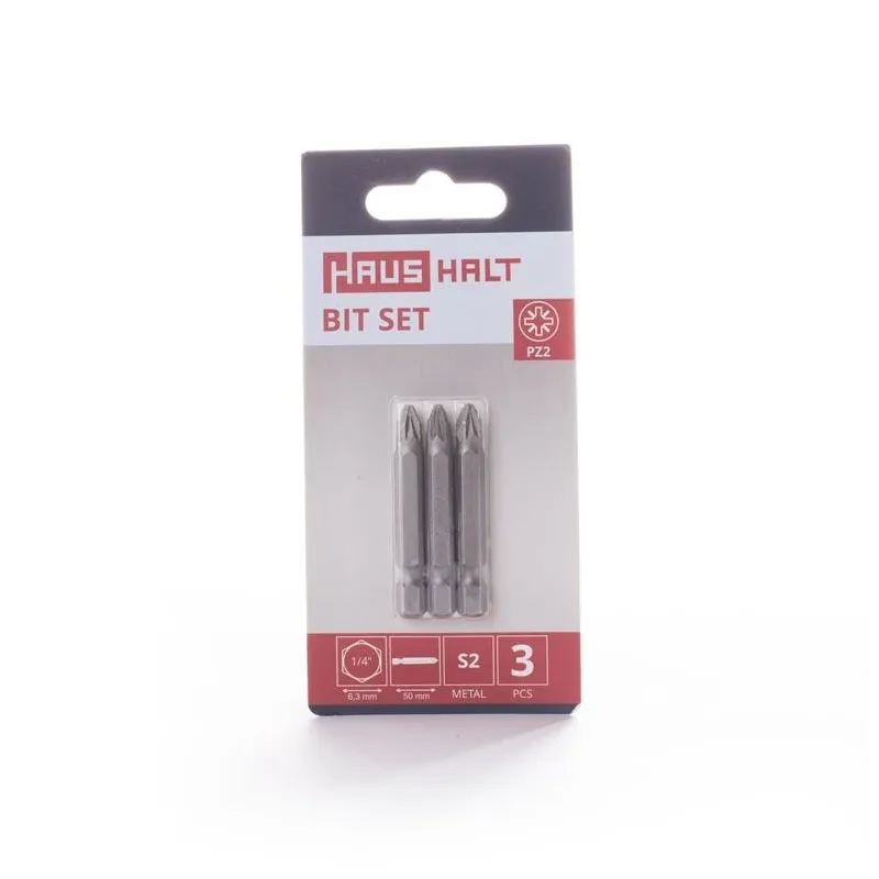 Skrūvgriežu uzgaļu komplekts Haushalt, PZ2, 50 mm