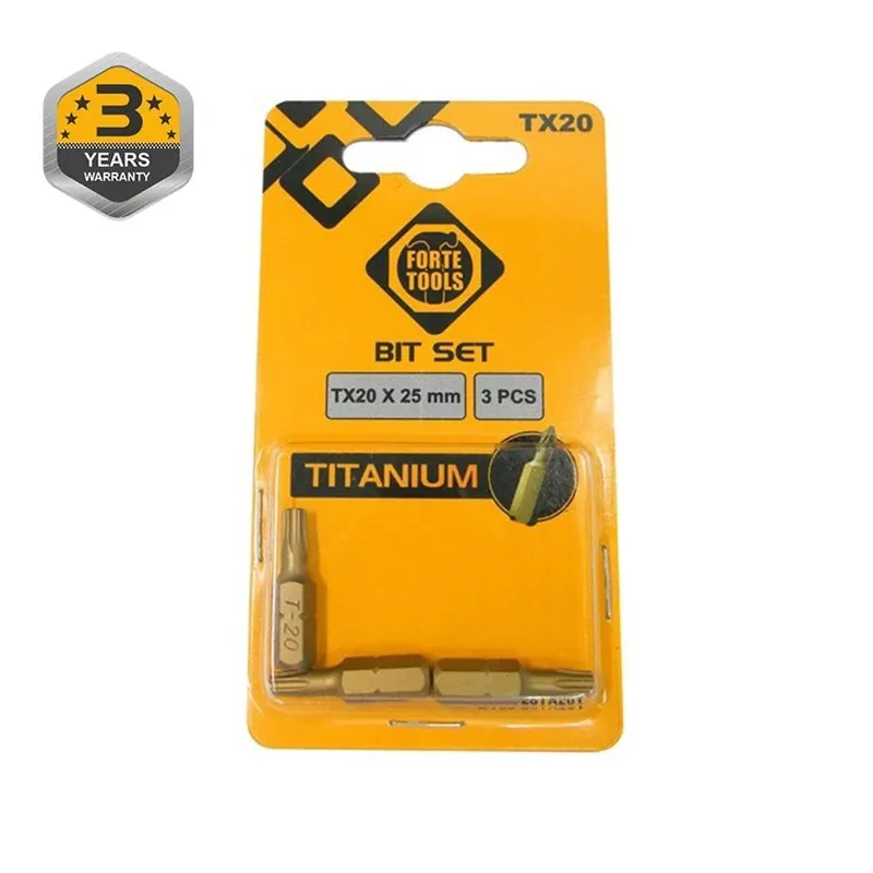 Skrūvgriežu uzgaļu komplekts Forte Tools BT03-25TX20T, TX20, 25 mm