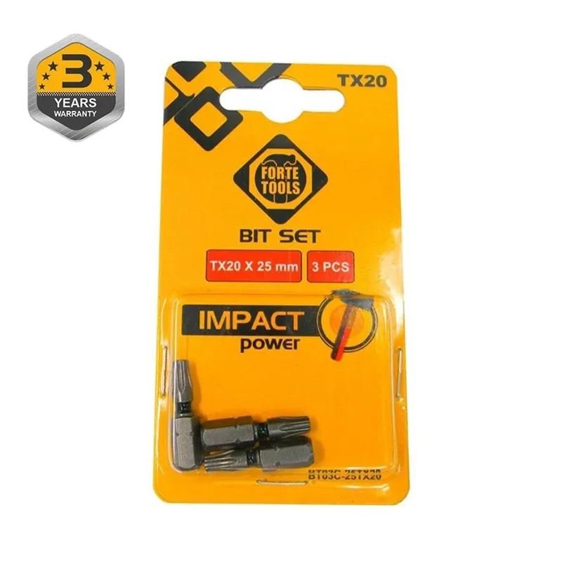 Triecienskrūvgrieža biti Forte Tools BT03C-25TX20, TX20, 25 mm