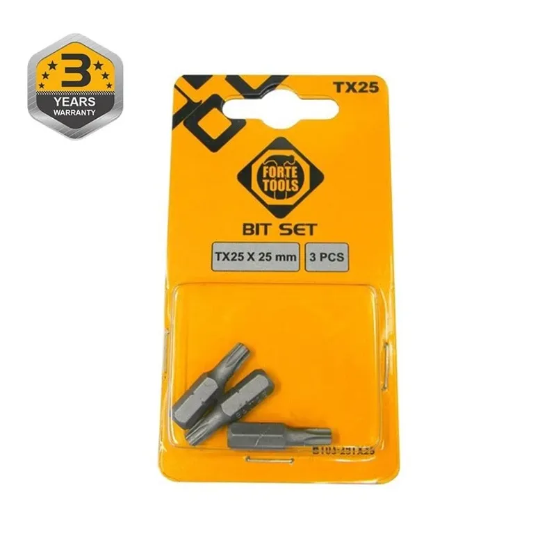 Skrūvgriežu uzgaļu komplekts Forte Tools BT03-25TX25, TX25, 25 mm