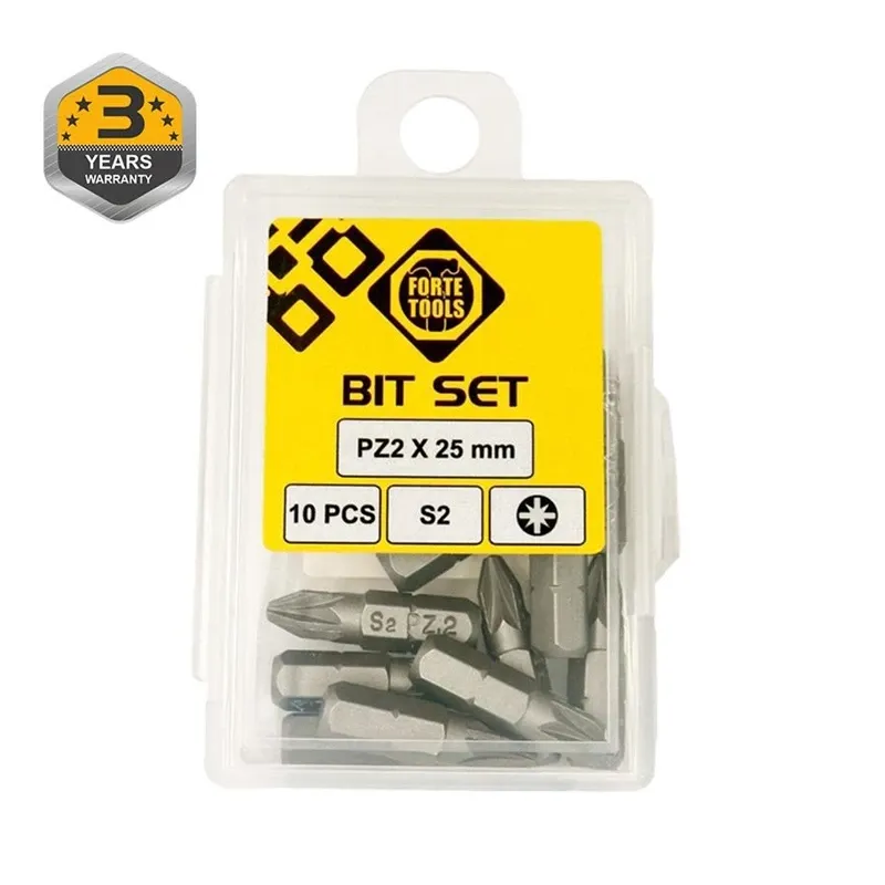 Skrūvgriežu uzgaļu komplekts Forte Tools, PZ2, 25 mm