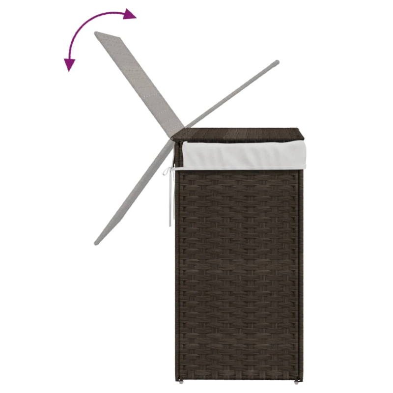 vidaXL veļas grozs ar vāku, tumši brūns, 46x33x60 cm, PE rotangpalma