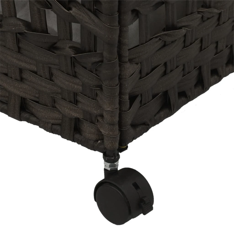 vidaXL veļas grozs ar riteņiem, tumši brūns, 66x35x60 cm, rotangpalma