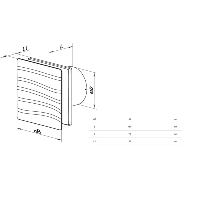 Ventilators sadzīves Haushalt Reef 100, 10 cm