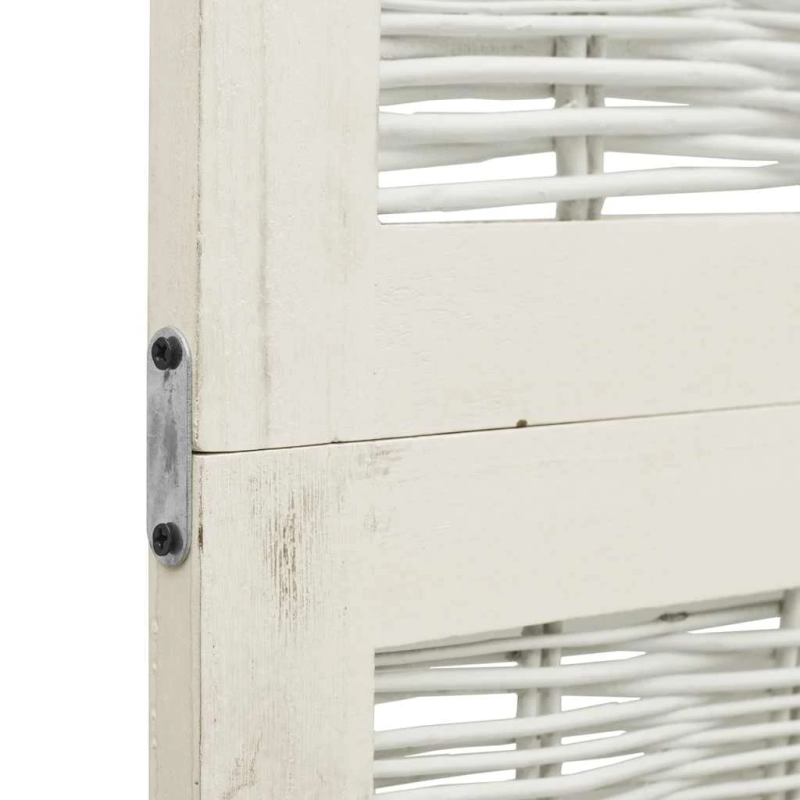 vidaXL 5-paneļu istabas aizslietnis, balts, paulonijas masīvkoks