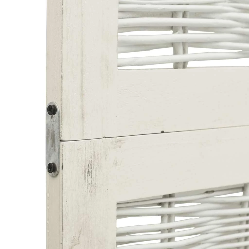 vidaXL 6-paneļu istabas aizslietnis, balts, paulonijas masīvkoks