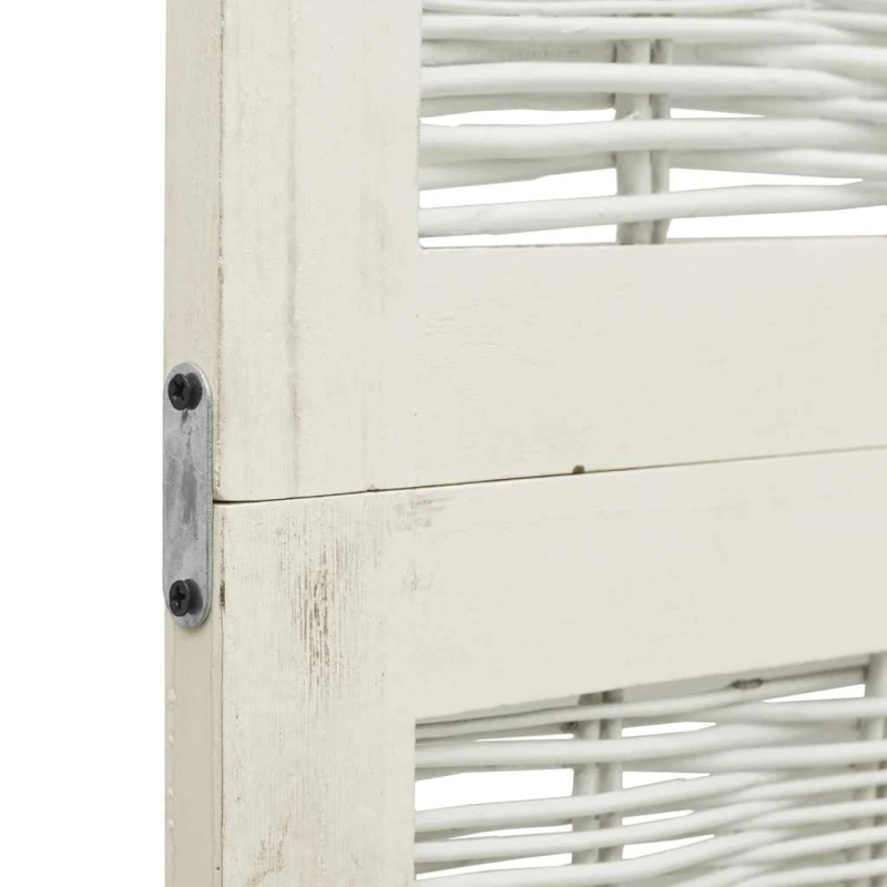 vidaXL 6-paneļu istabas aizslietnis, balts, paulonijas masīvkoks