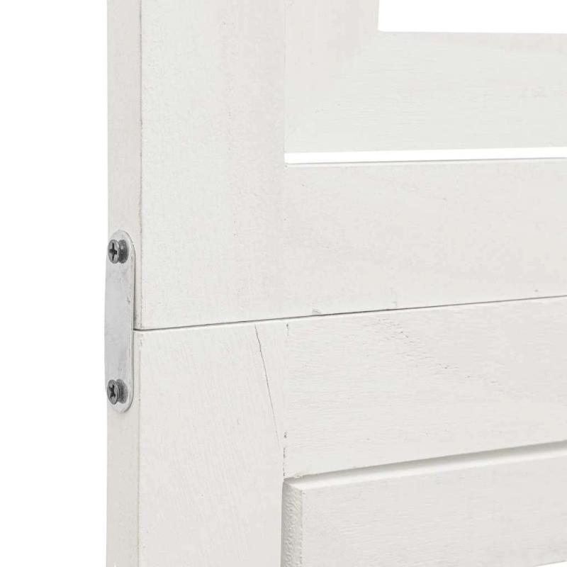 vidaXL 3-paneļu istabas aizslietnis, balts, paulonijas masīvkoks