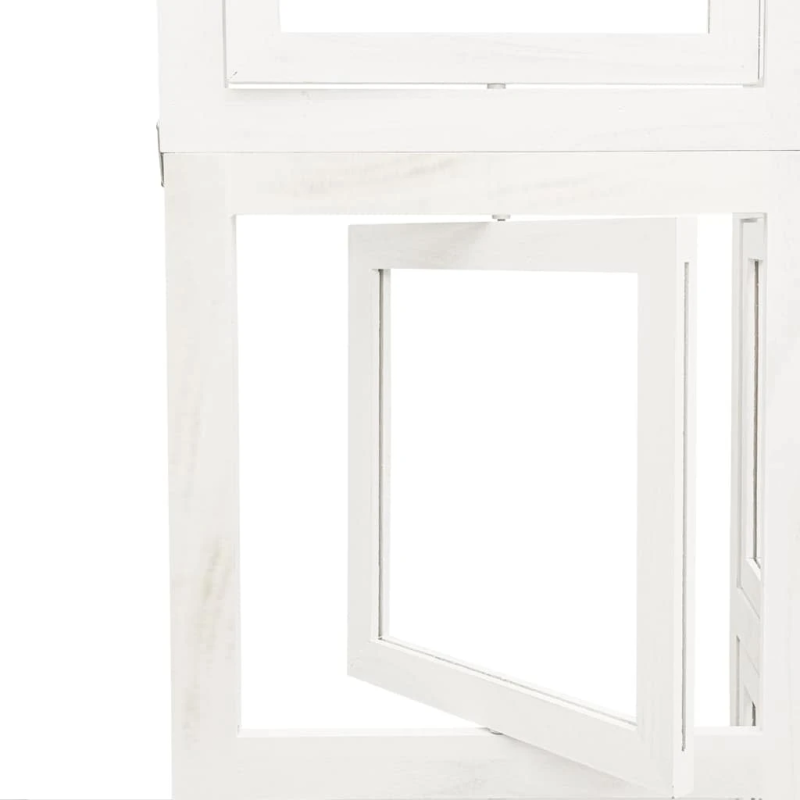 vidaXL 3-paneļu istabas aizslietnis, balts, paulonijas masīvkoks