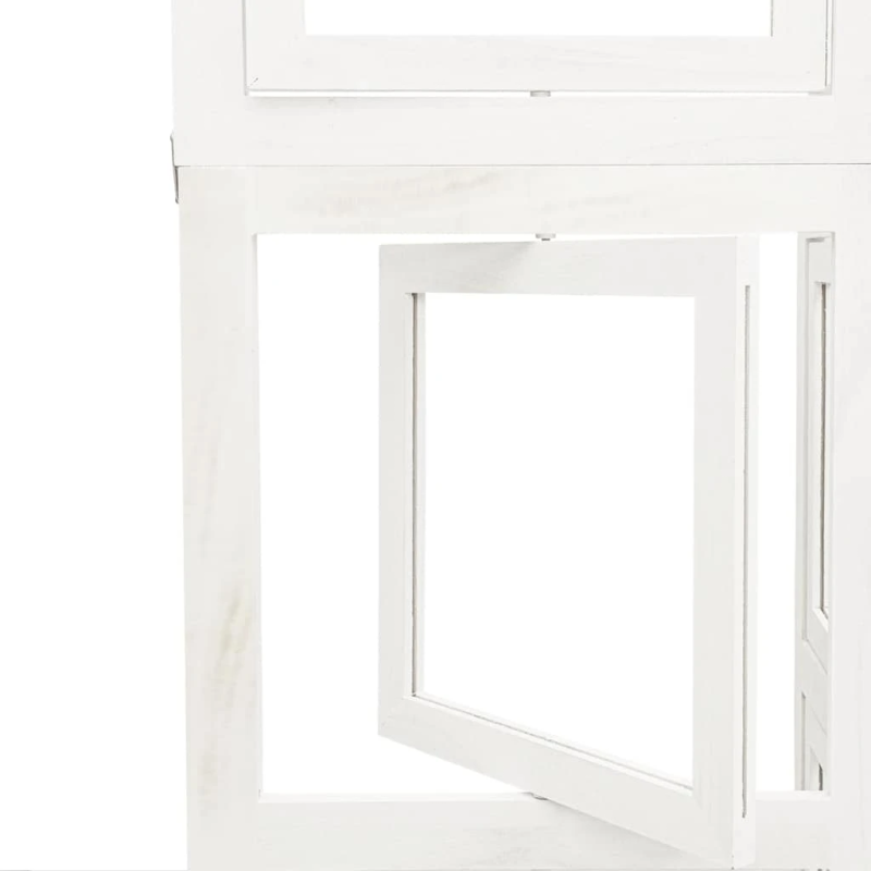 vidaXL 4-paneļu istabas aizslietnis, balts, paulonijas masīvkoks