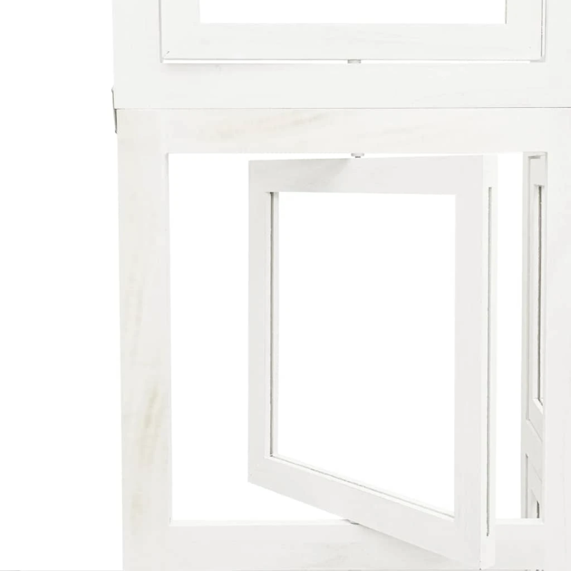 vidaXL 5-paneļu istabas aizslietnis, balts, paulonijas masīvkoks