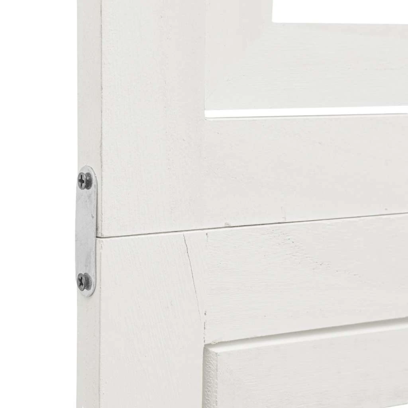 vidaXL 5-paneļu istabas aizslietnis, balts, paulonijas masīvkoks