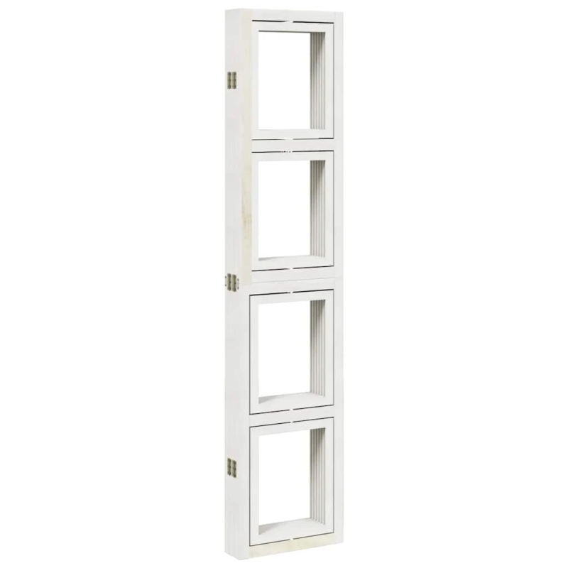 vidaXL 6-paneļu istabas aizslietnis, balts, paulonijas masīvkoks