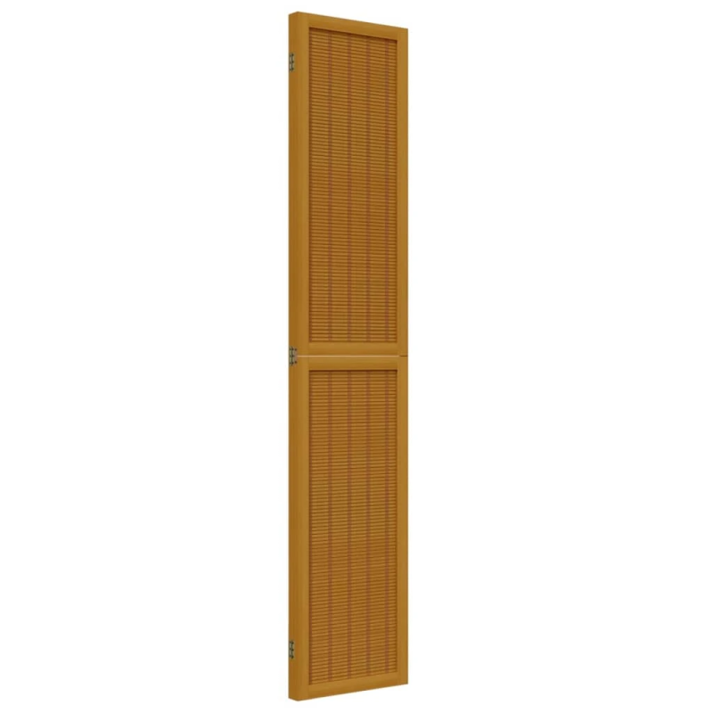 vidaXL 3-paneļu istabas aizslietnis, brūns, paulonijas masīvkoks