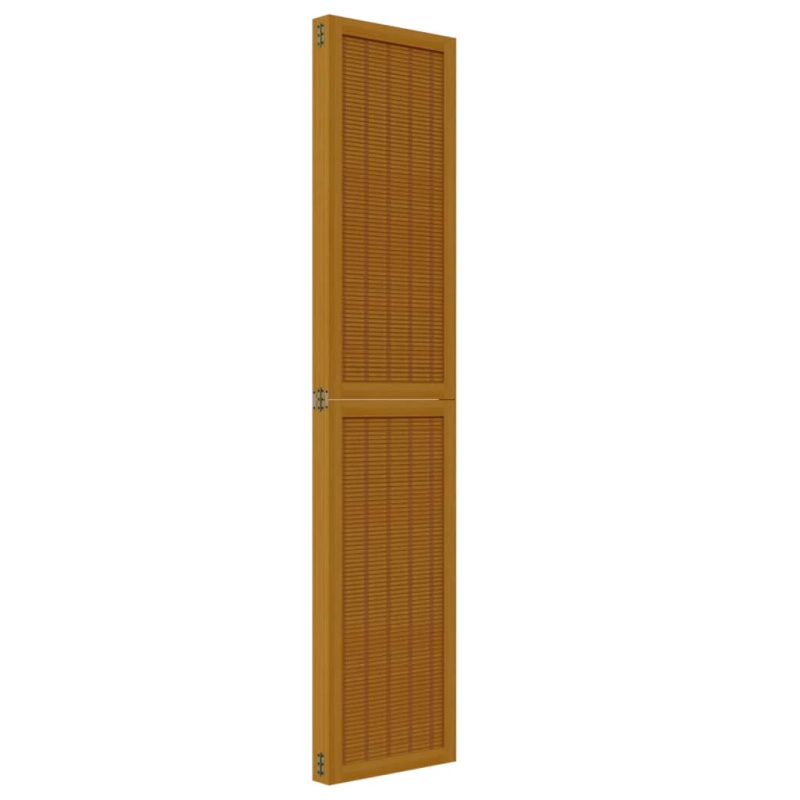 vidaXL 4-paneļu istabas aizslietnis, brūns, paulonijas masīvkoks