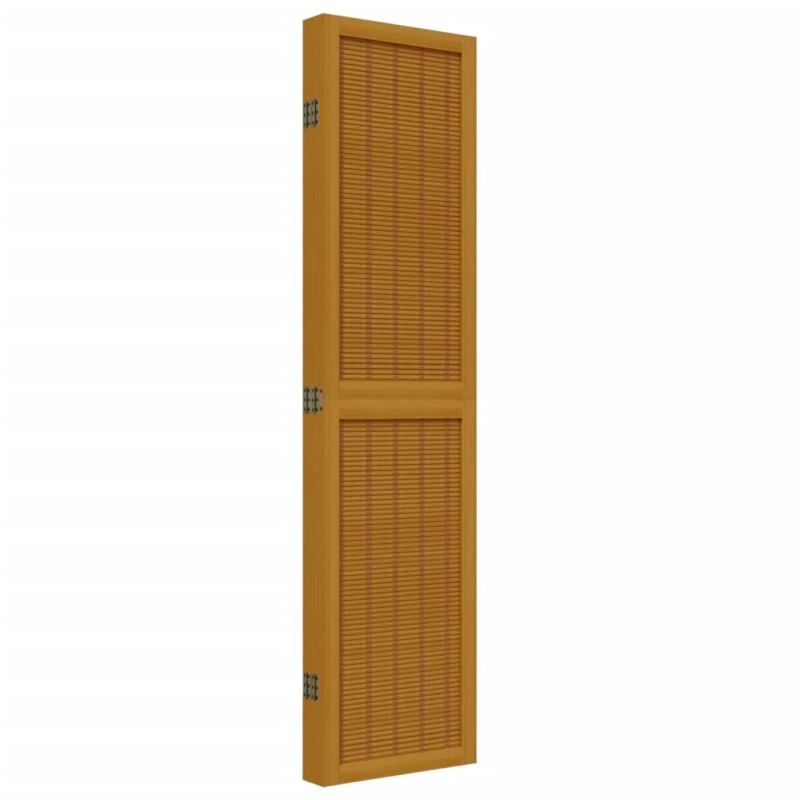 vidaXL 5-paneļu istabas aizslietnis, brūns, paulonijas masīvkoks