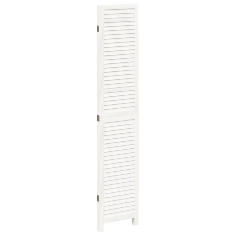 vidaXL 3-paneļu istabas aizslietnis, balts, paulonijas masīvkoks